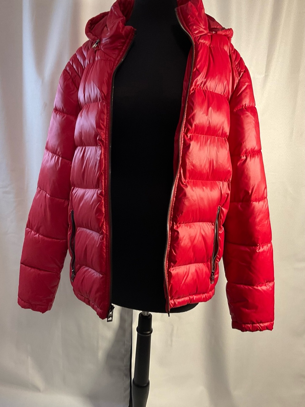 Red Unisex Puffer Jacket with Hood